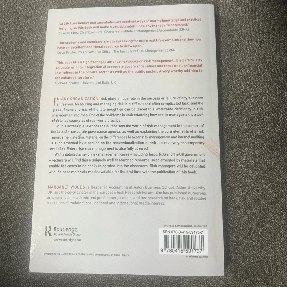 Risk Management in Organizations‎ by Margaret Woods (2011, Trade Paperback)